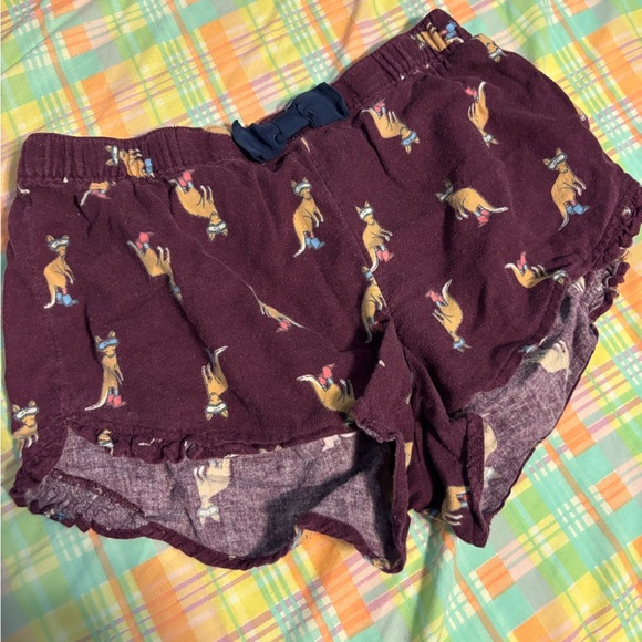 Aerie Women's Burgundy Printed Pajama Shorts - Picture 1 of 3